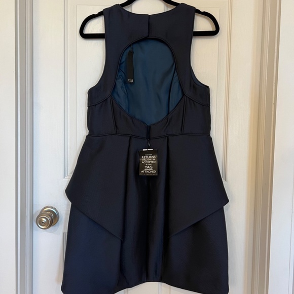 Tibi Navy blue, size 12 designer dress, MINT! NWT NEW Open back detail - Picture 4 of 10
